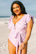 Beach Beauty Swimsuit, Purple Floral