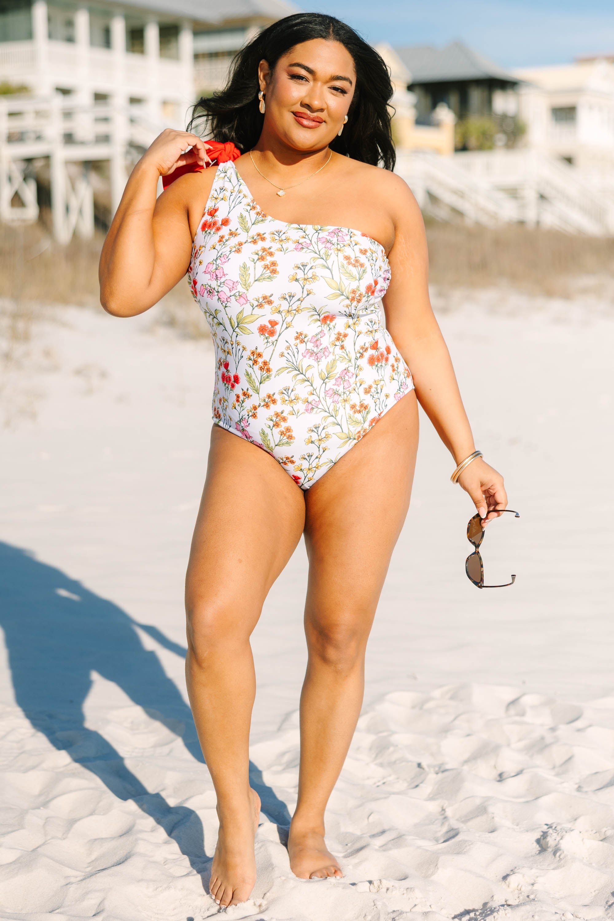 Beach Daydreamin' Swimsuit, White Floral
