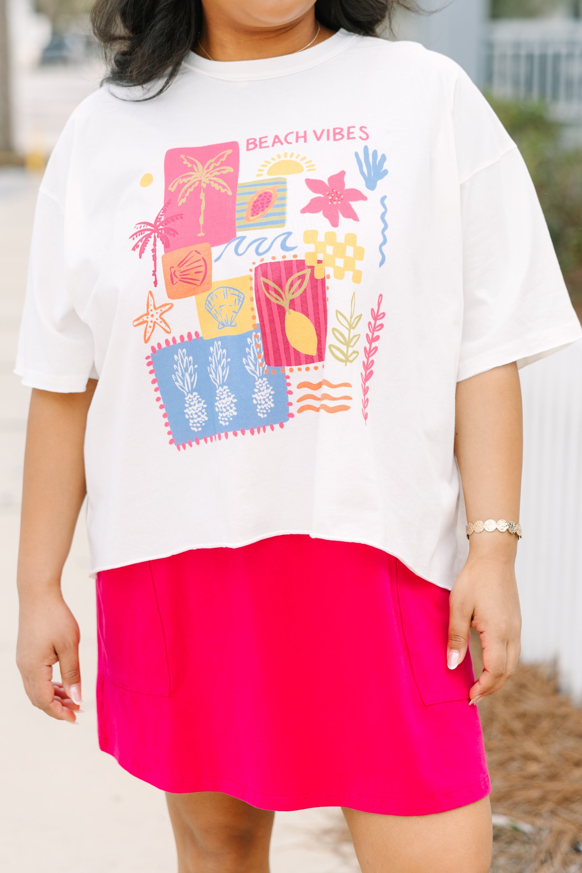Beaches Vintage Wash Tee, White