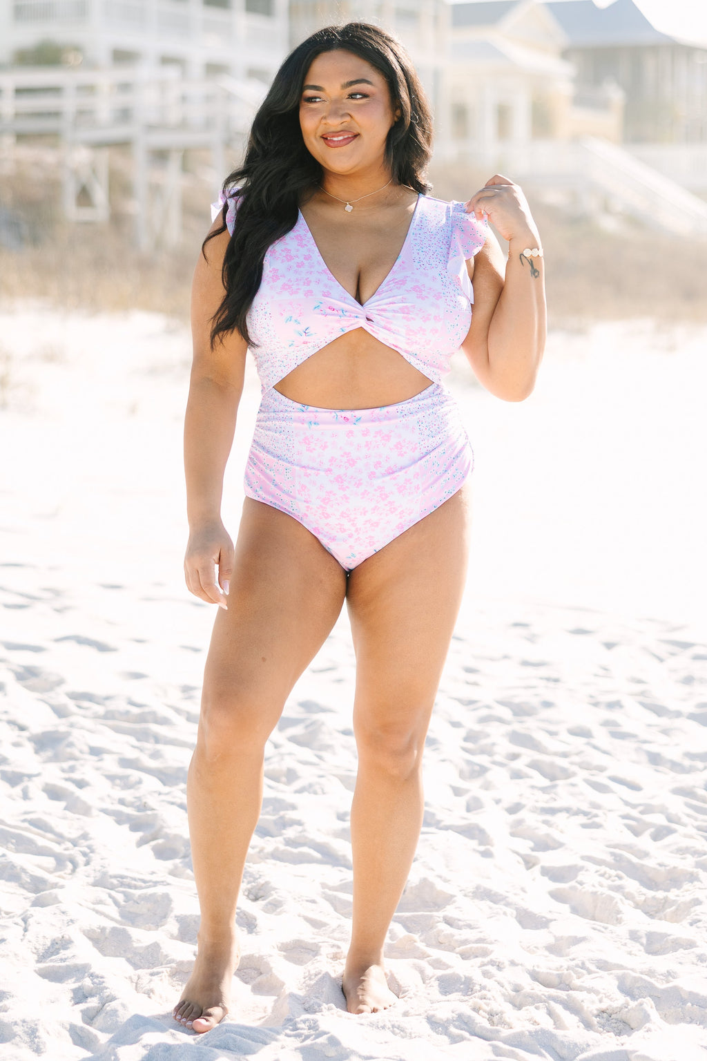 Beachfront Breeze Swimsuit, Pink