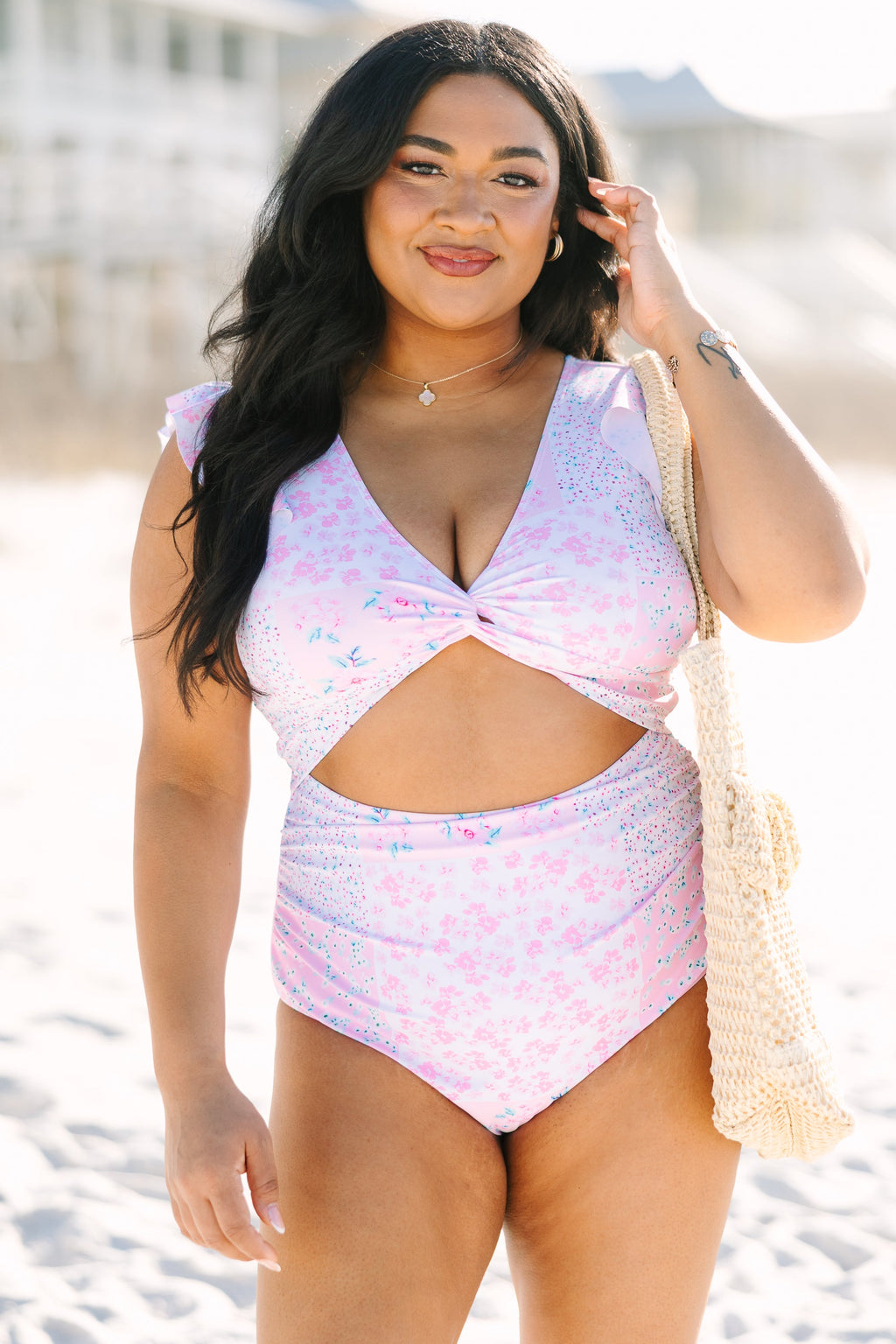 Beachfront Breeze Swimsuit, Pink
