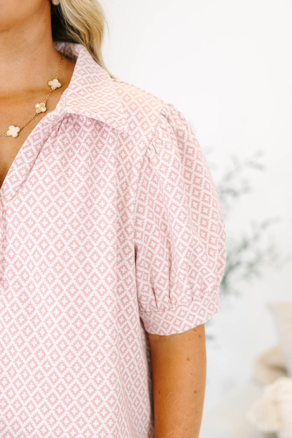 Bigger Plans Top, Pink Textured