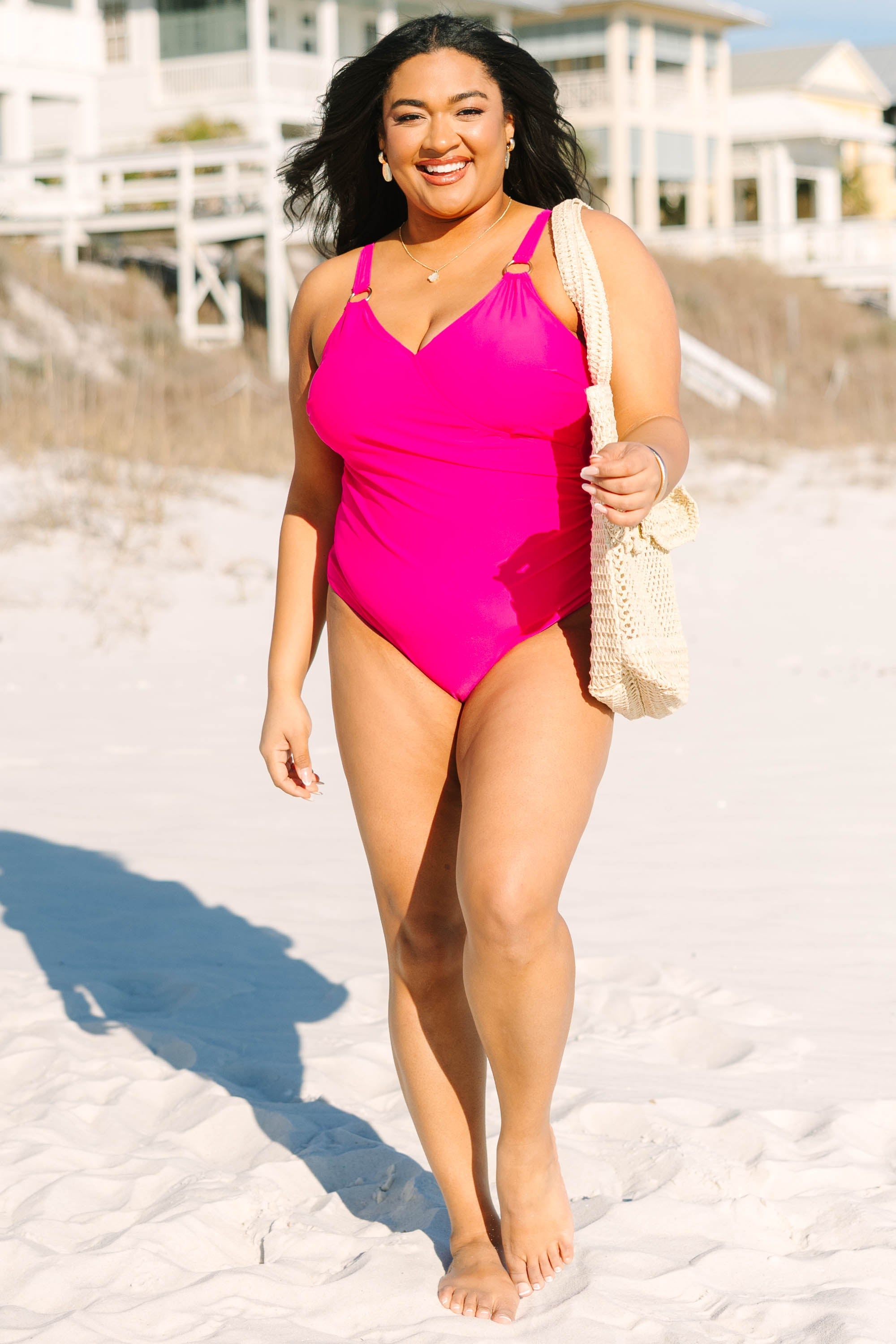 Blooming Beauty Swimsuit, Hot Pink
