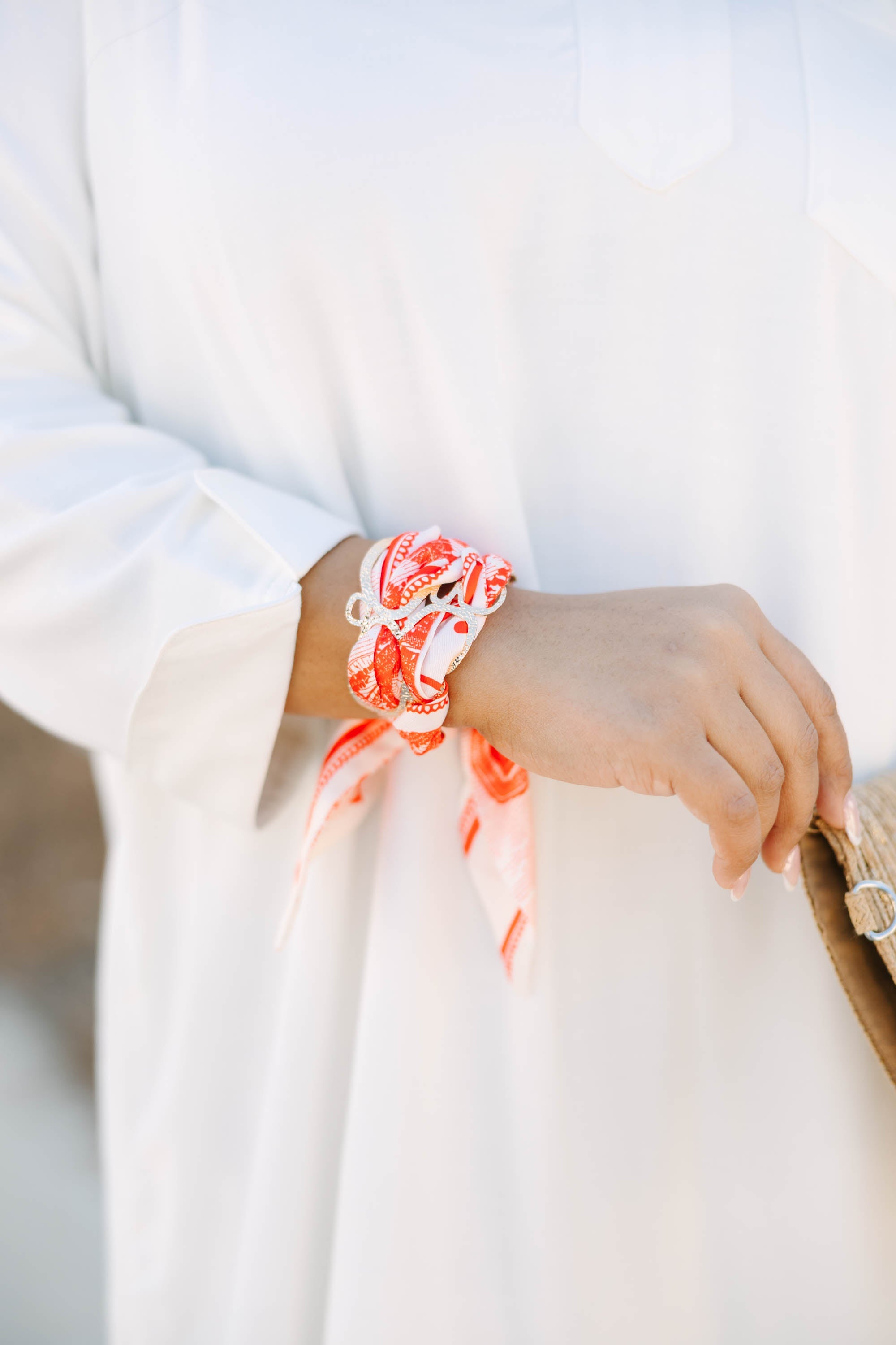 Boho Bloom Wrap Bracelet, Red