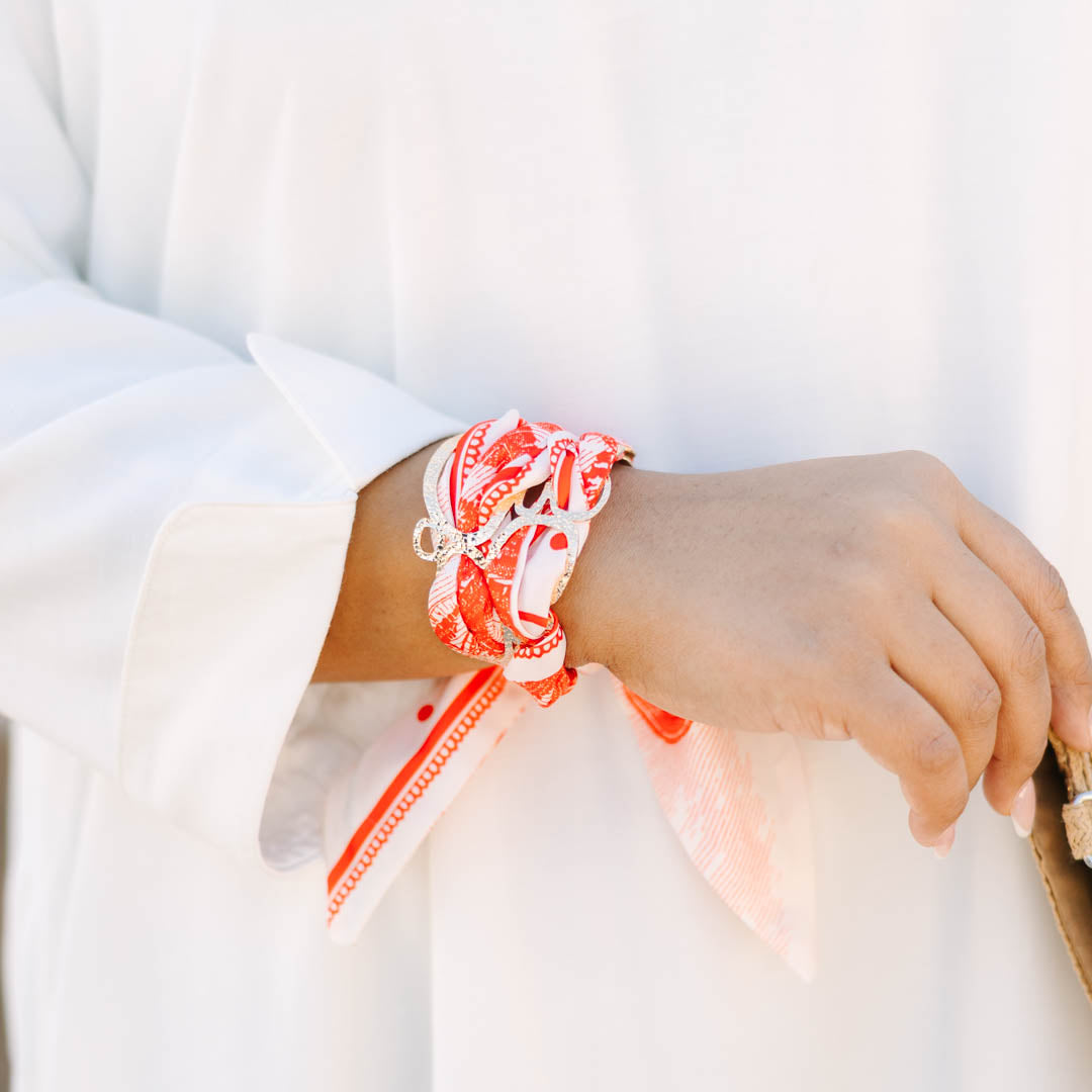 Boho Bloom Wrap Bracelet, Red