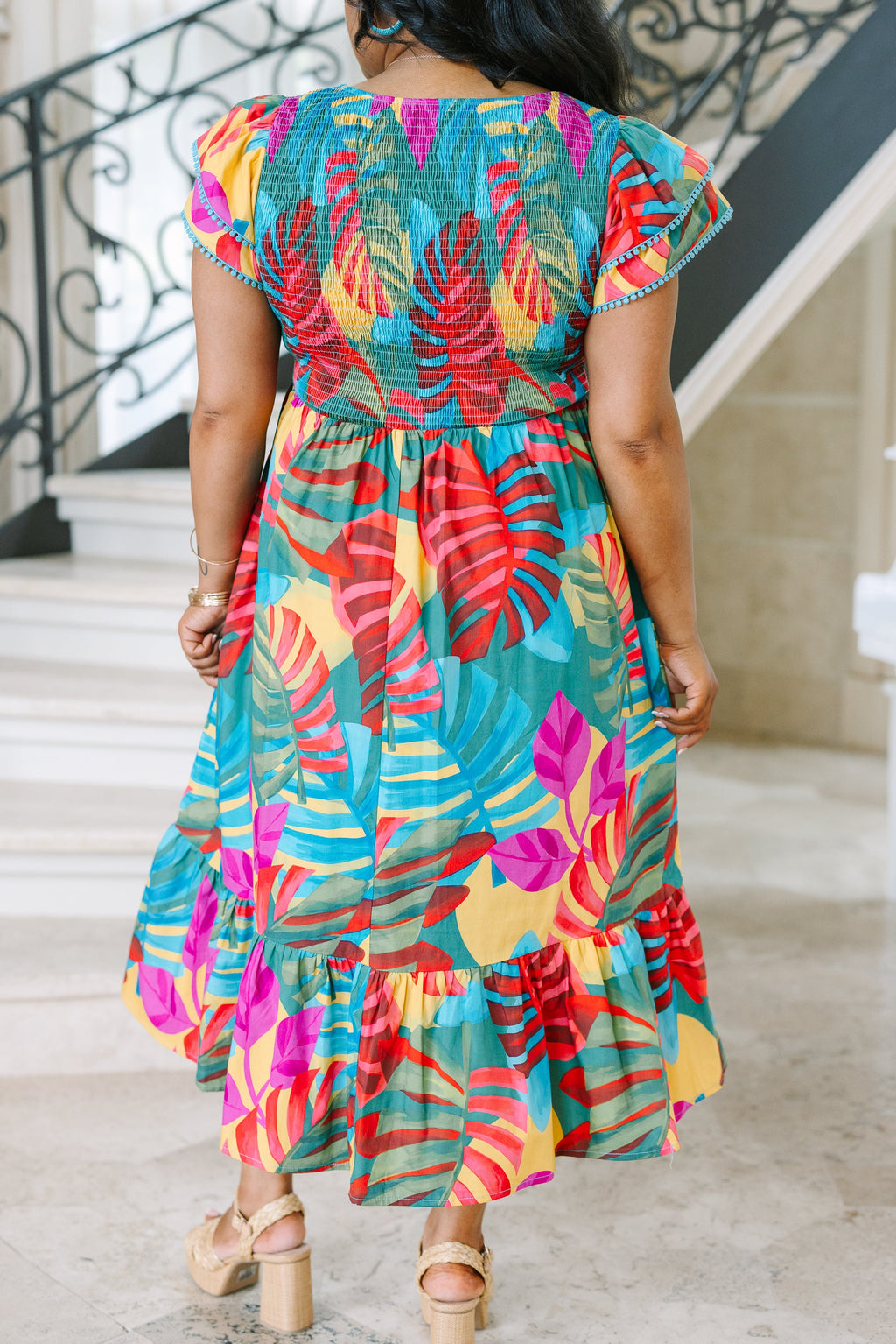 Booked The Trip Dress, Pink Tropical