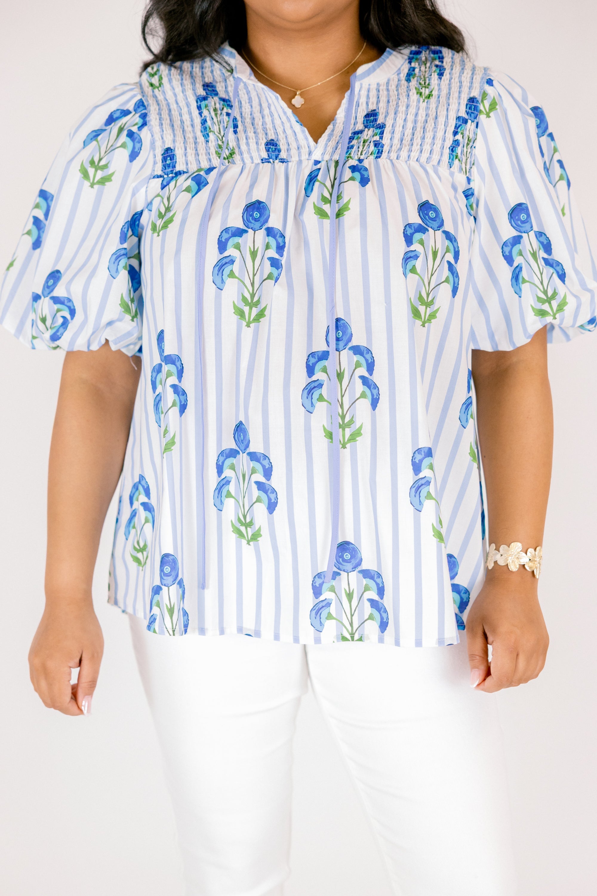 Breathe In The Air Top, Blue Stripe