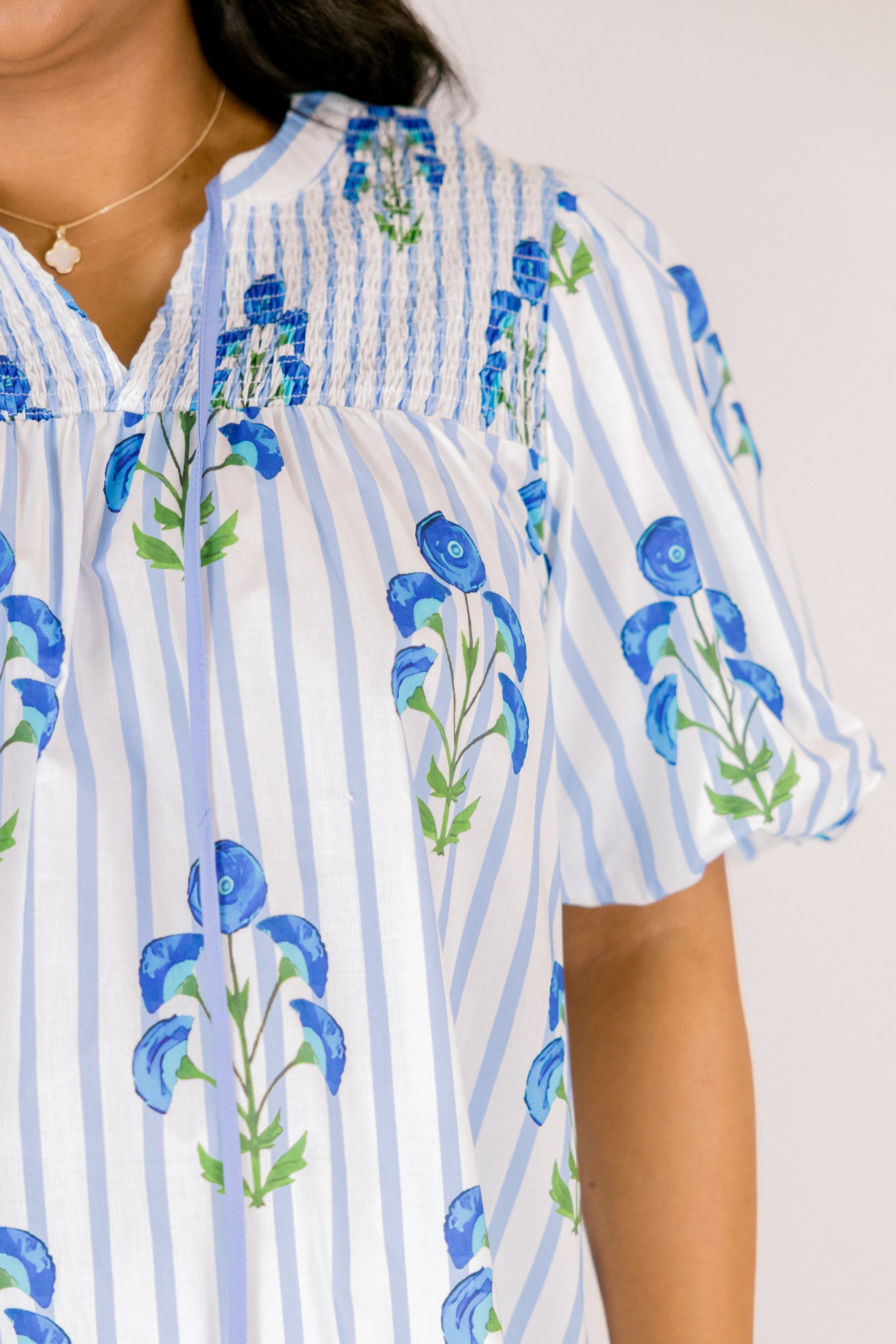 Breathe In The Air Top, Blue Stripe