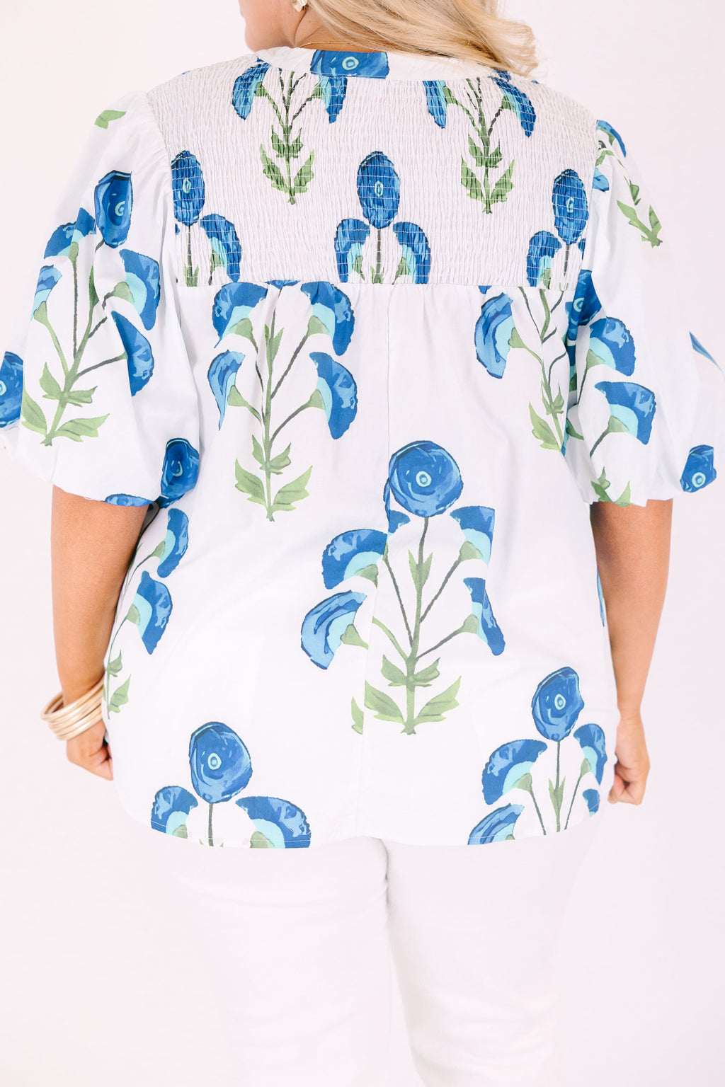 Breathe In The Air Top, White-Blue