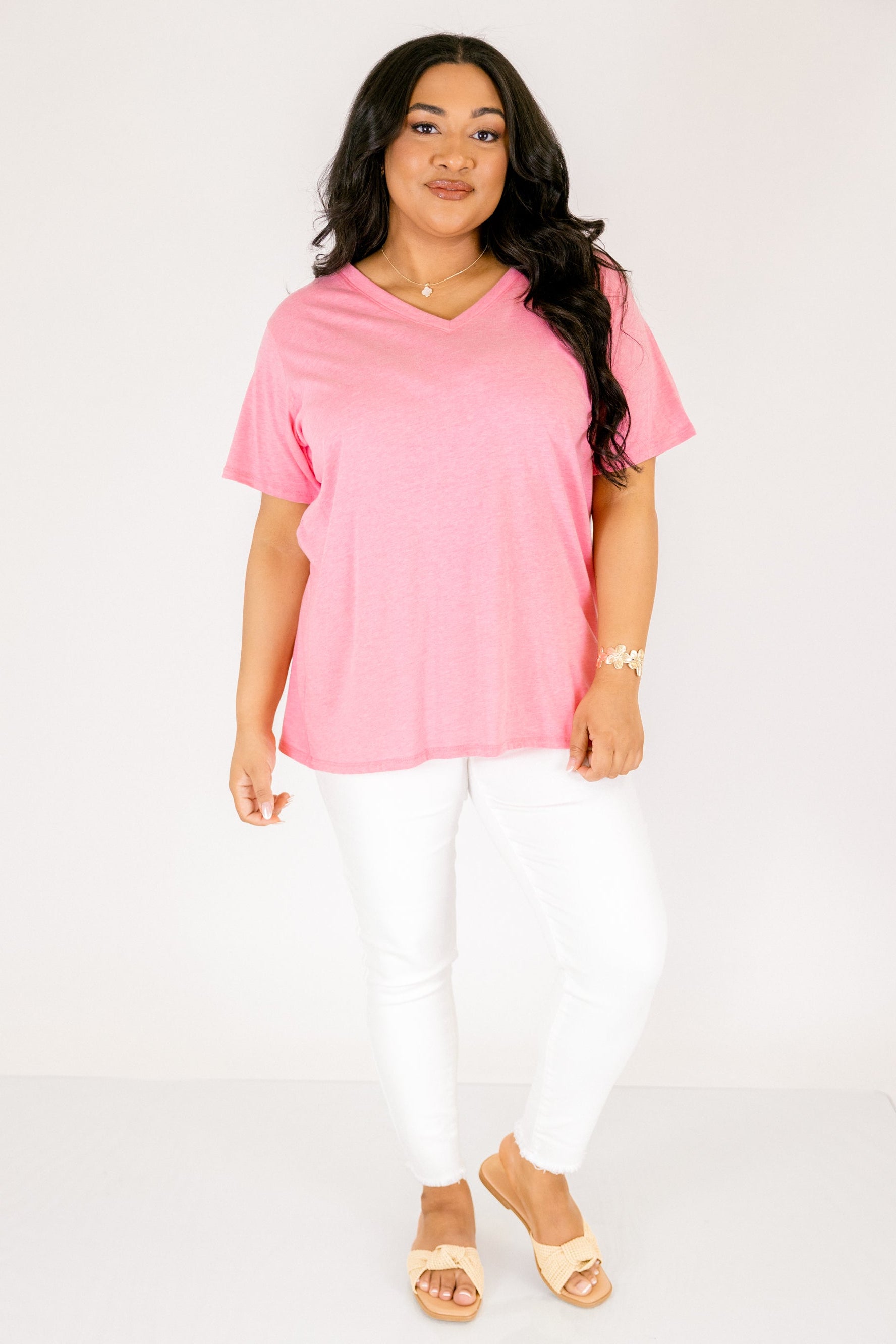 Bright Days Tee, Heather Fuchsia