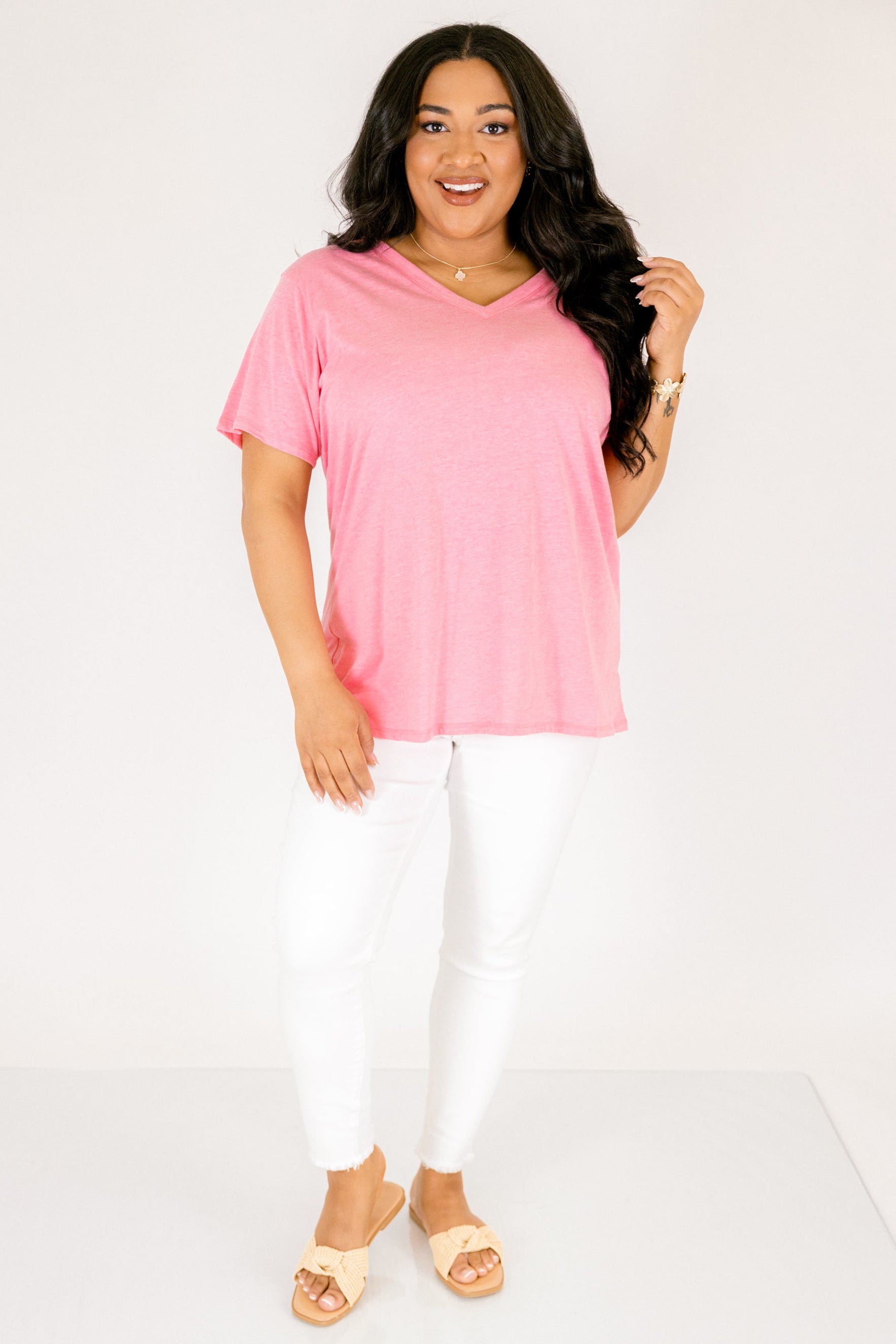 Bright Days Tee, Heather Fuchsia