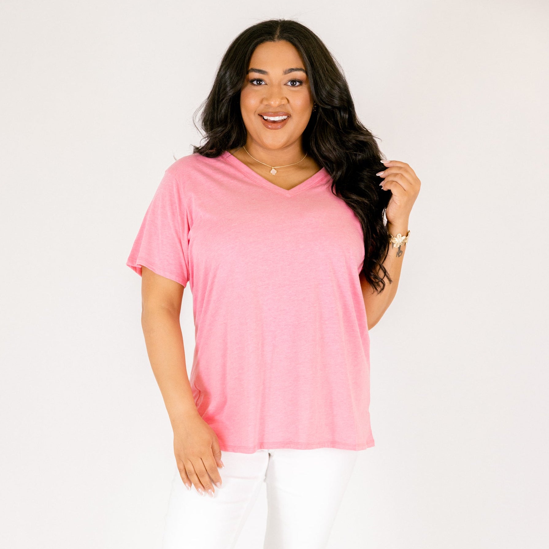 Bright Days Tee, Heather Fuchsia