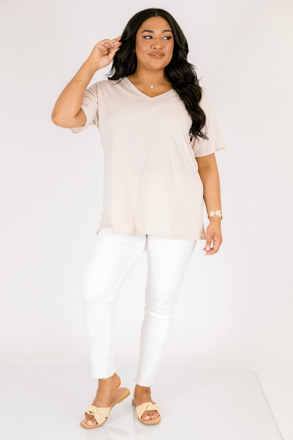 Bright Days Tee, Sand Beige