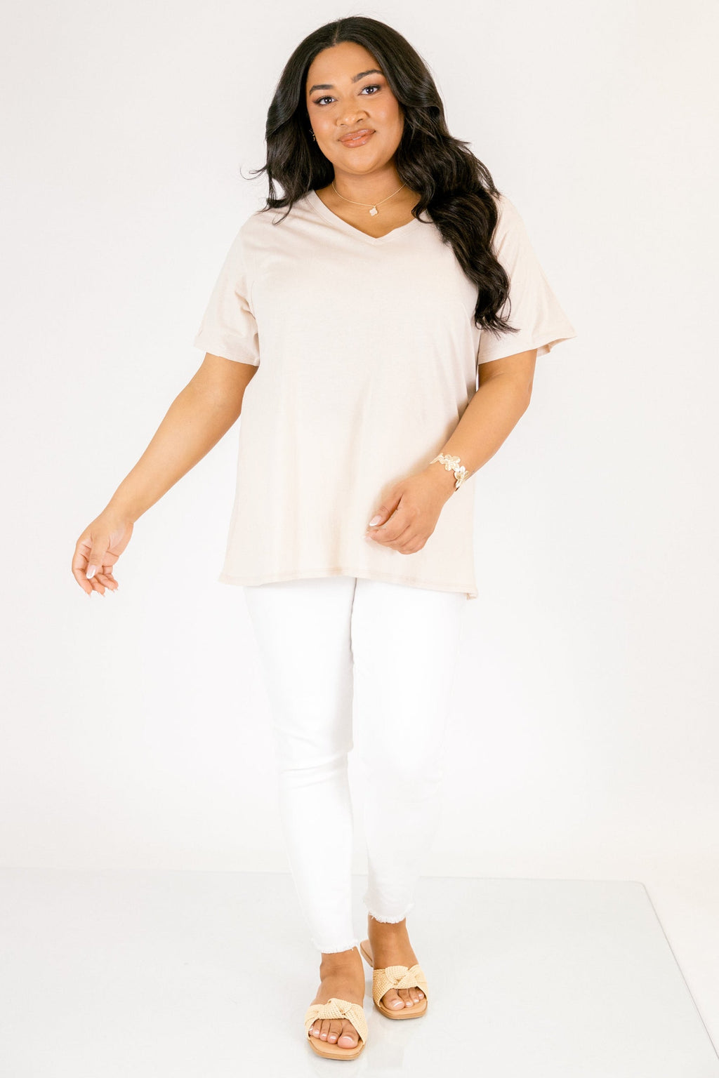 Bright Days Tee, Sand Beige