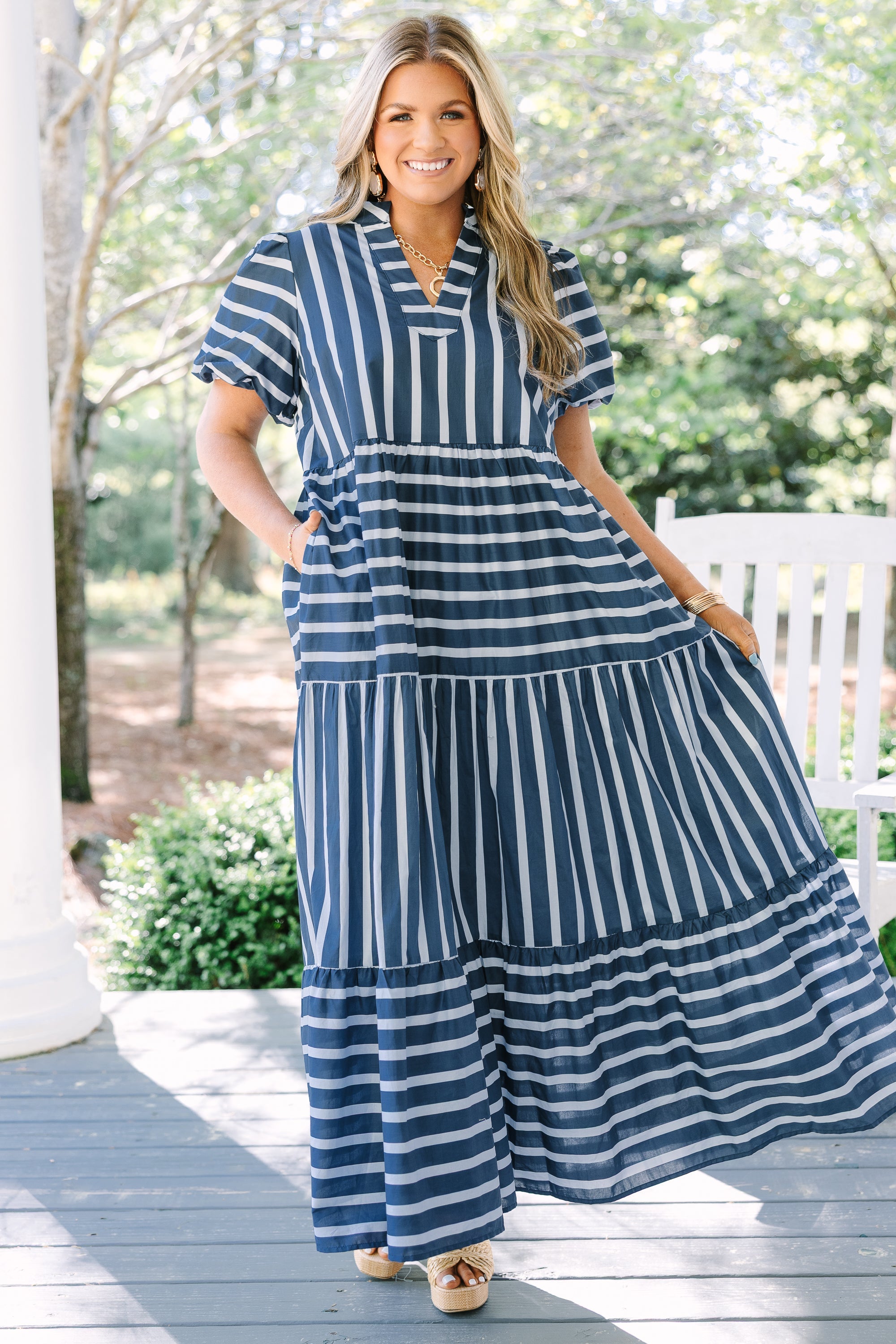Bright Forecast Dress, Navy
