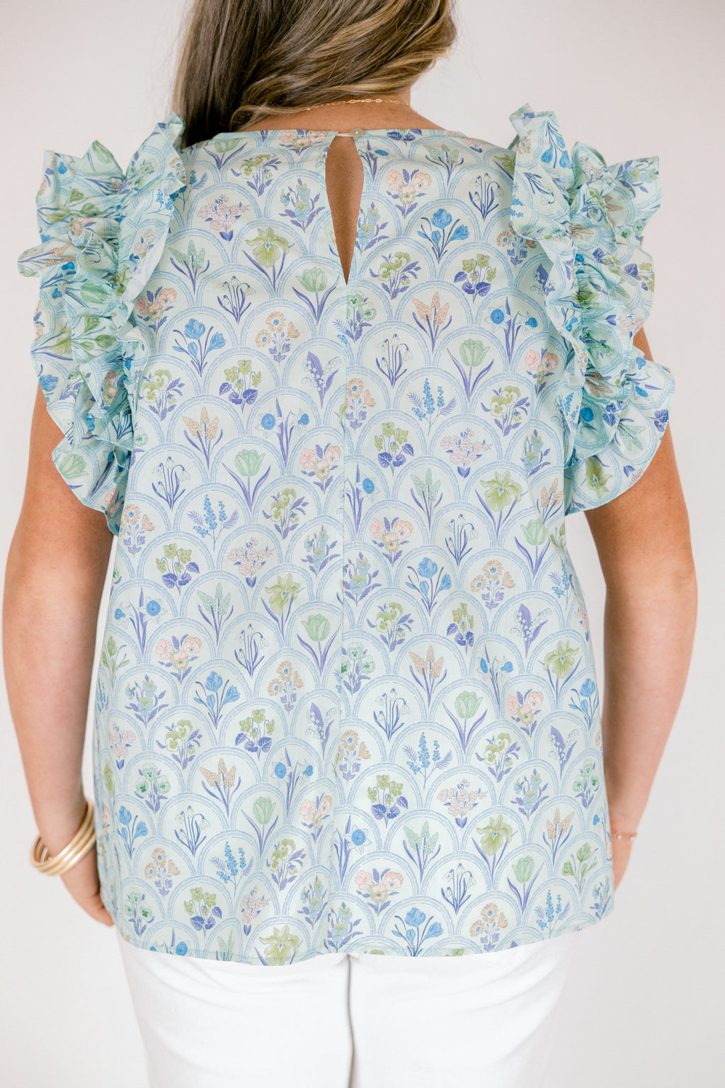 Bright Side Top, Blue Floral