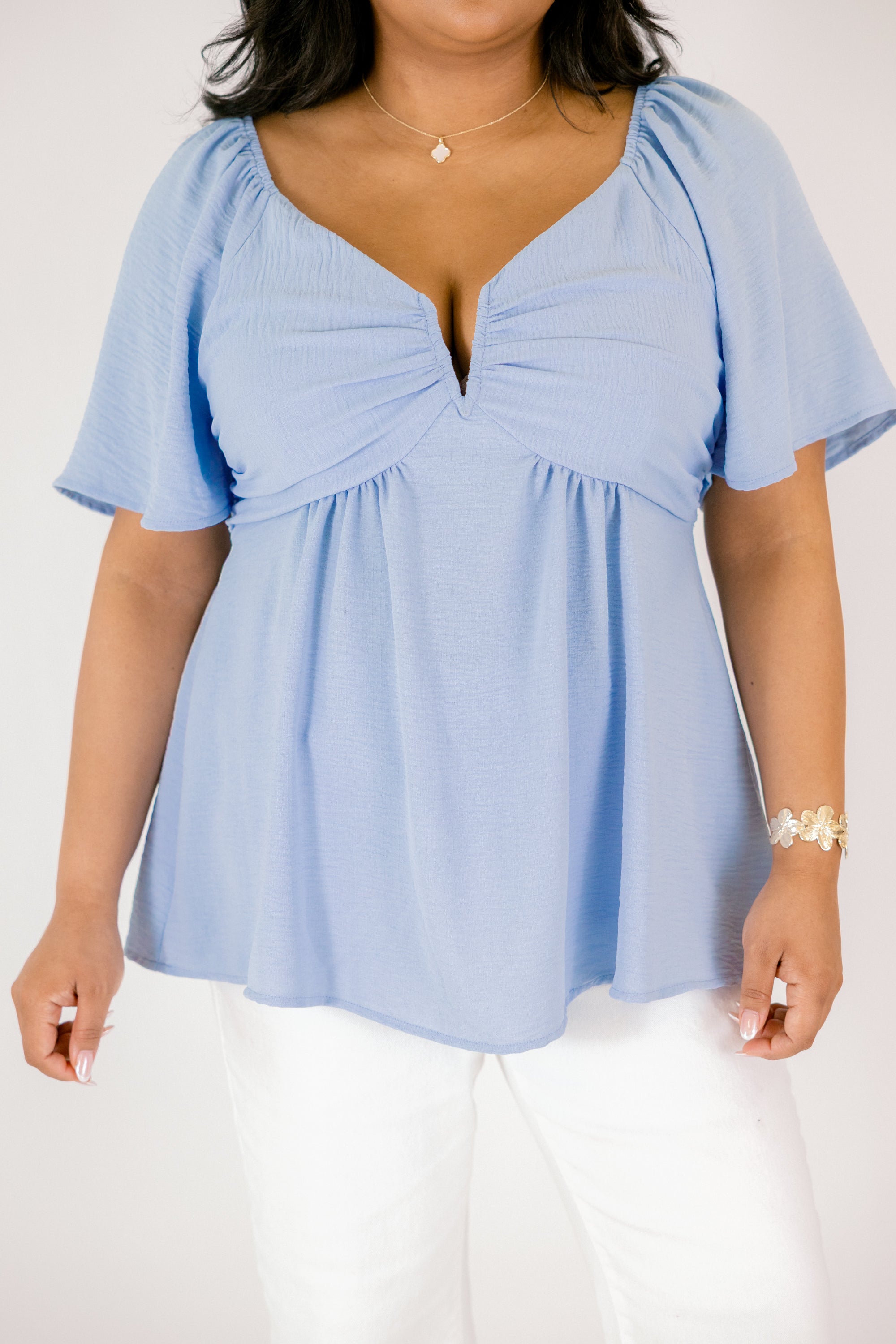 By Any Means Top, Dusty Blue