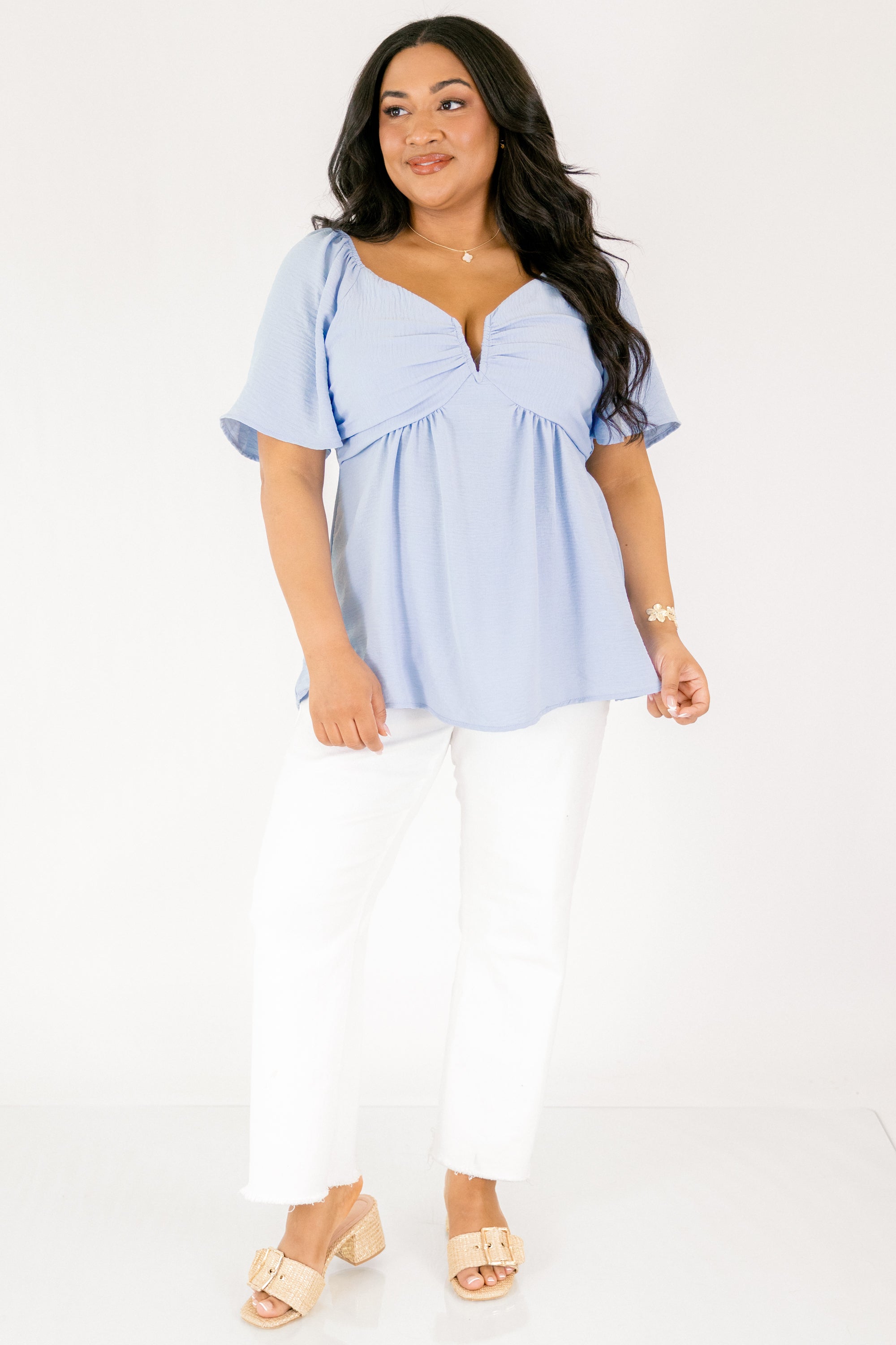 By Any Means Top, Dusty Blue