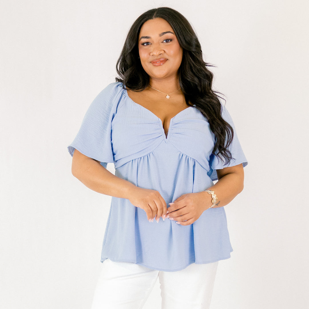 By Any Means Top, Dusty Blue