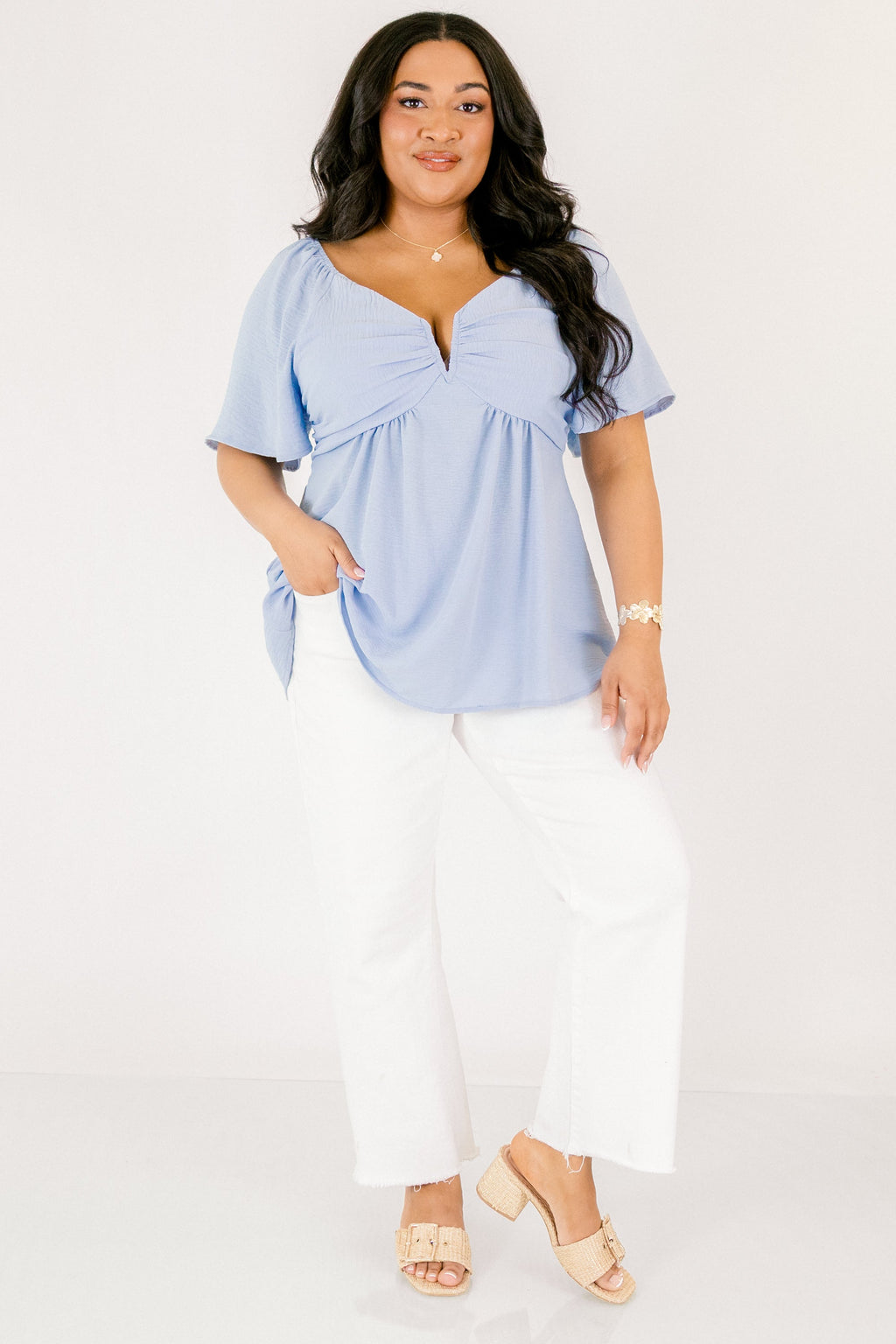 By Any Means Top, Dusty Blue