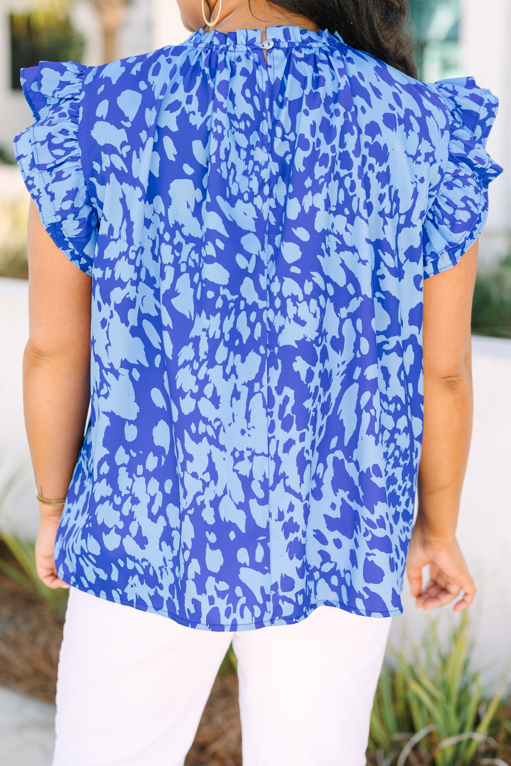 Call Me Baby Top, Blue Abstract