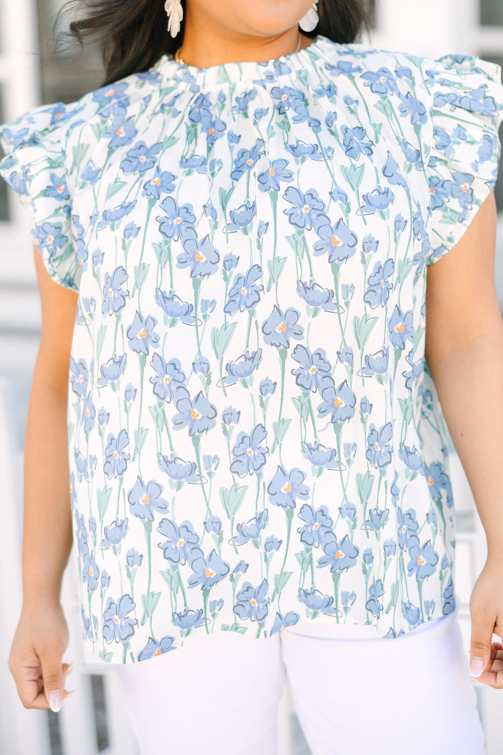 Call Me Baby Top, Blue Floral