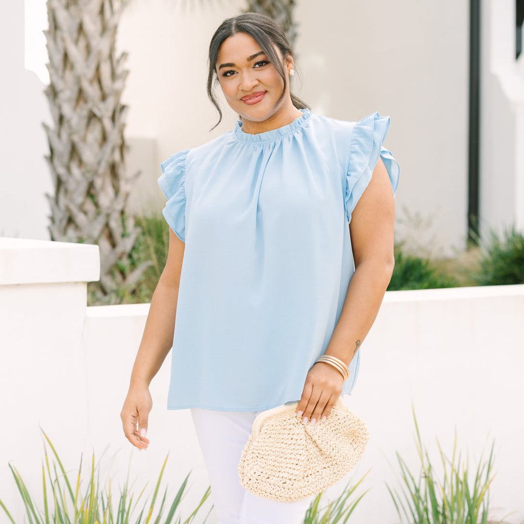 Call Me Baby Top, Light Blue