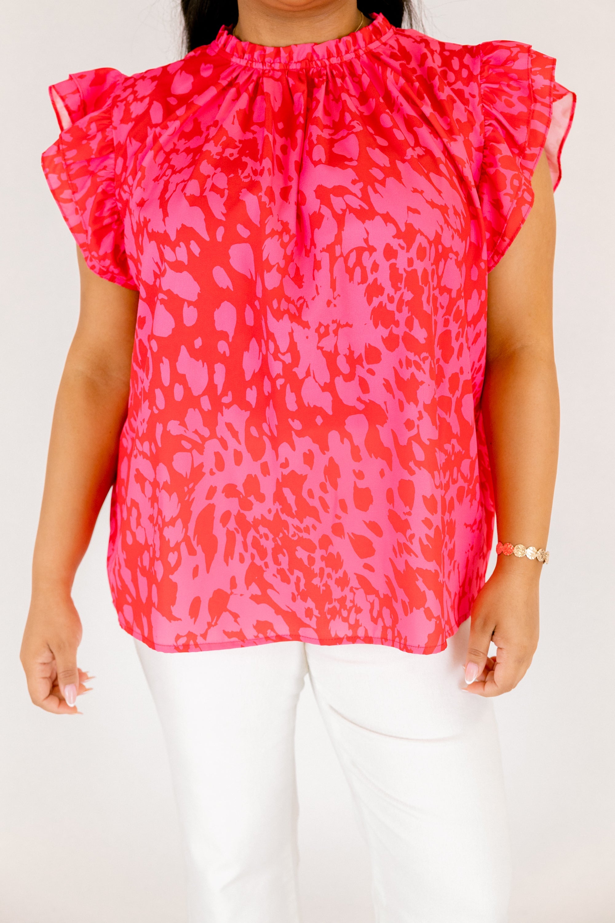 Call Me Baby Top, Fuchsia Abstract