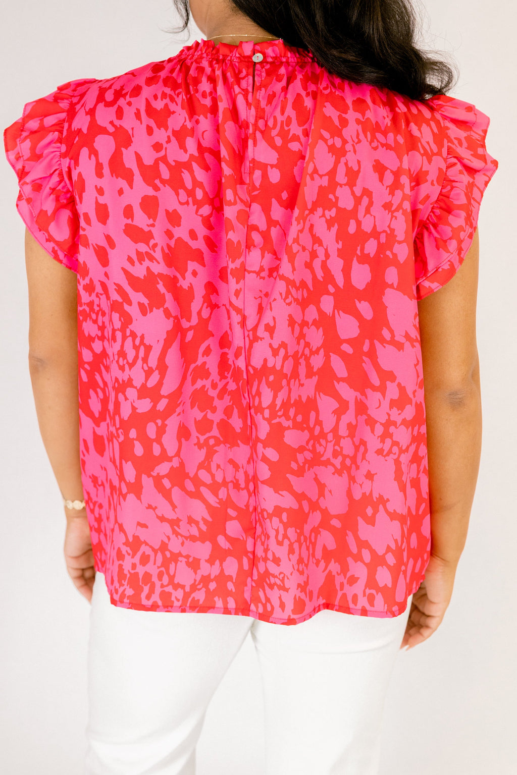 Call Me Baby Top, Fuchsia Abstract