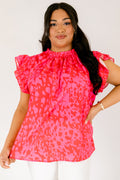 Call Me Baby Top, Fuchsia Abstract