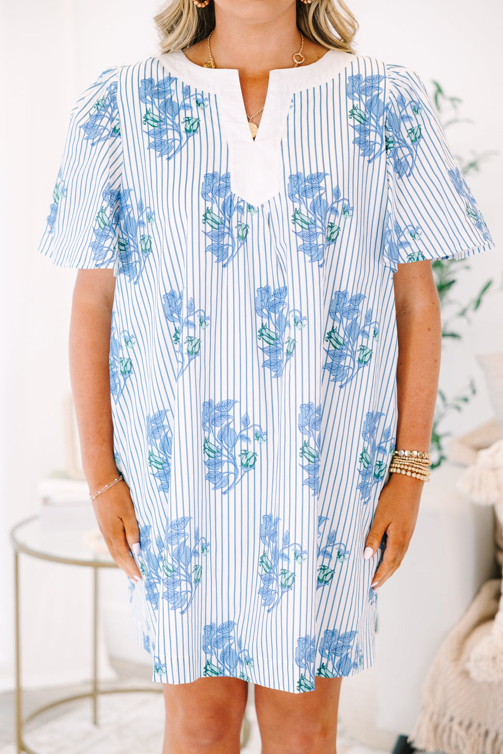 Cards On The Table Dress, Blue