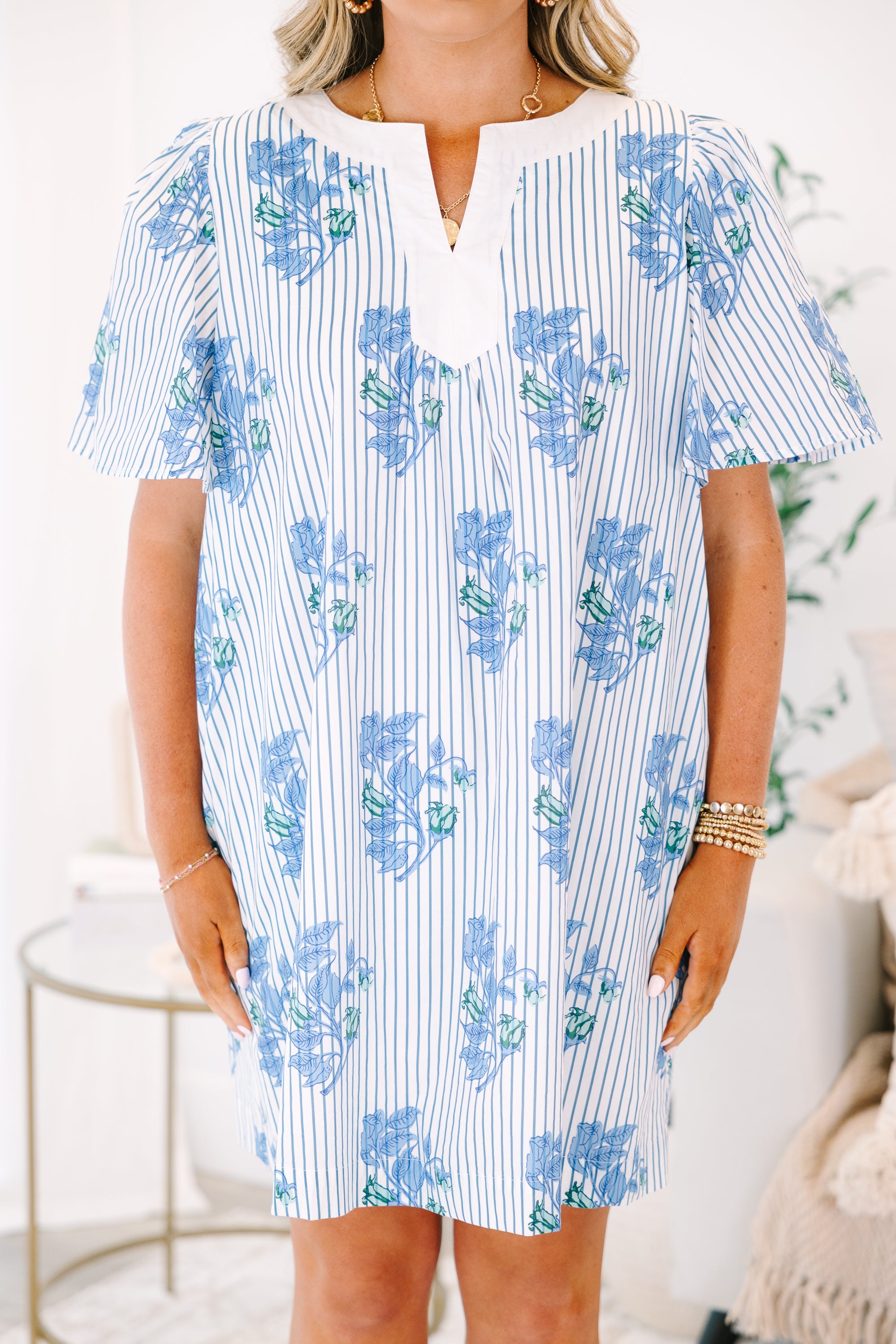 Cards On The Table Dress, Blue