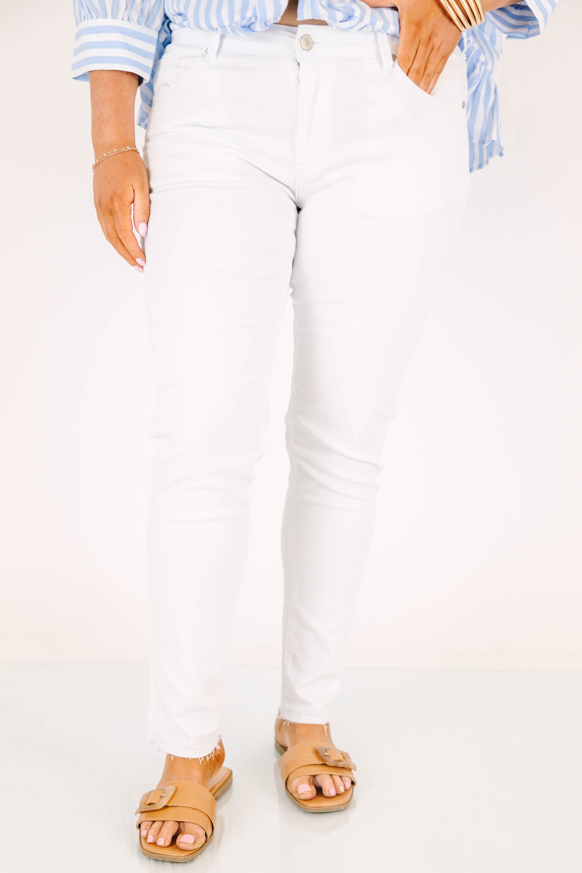 Casting Shadows Skinny Jeans, White