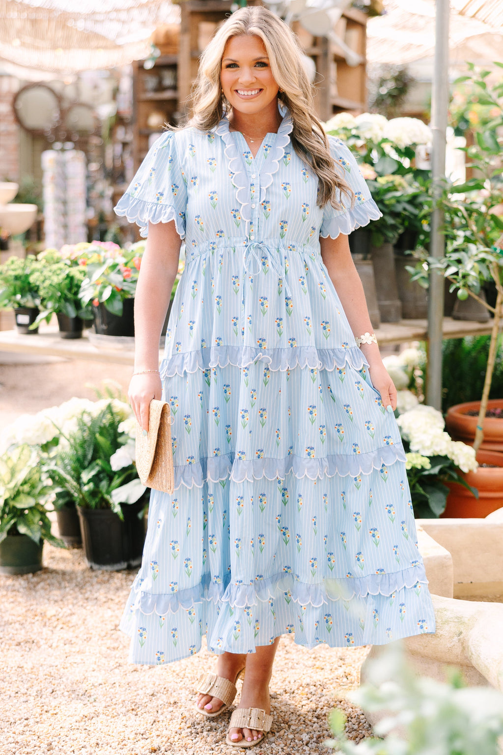 Caught You Smiling Dress, Blue