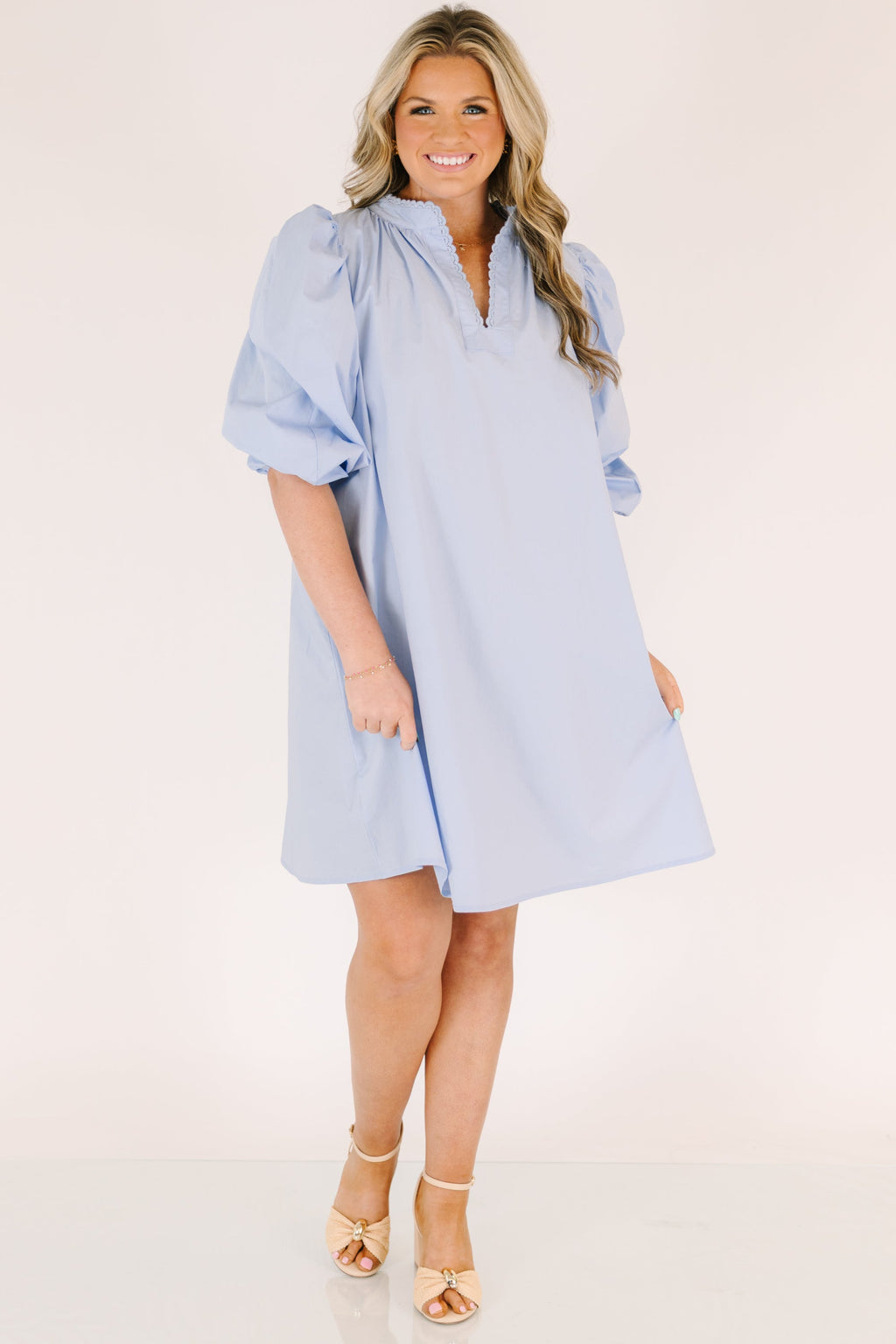 Chic Charm Dress, Light Blue