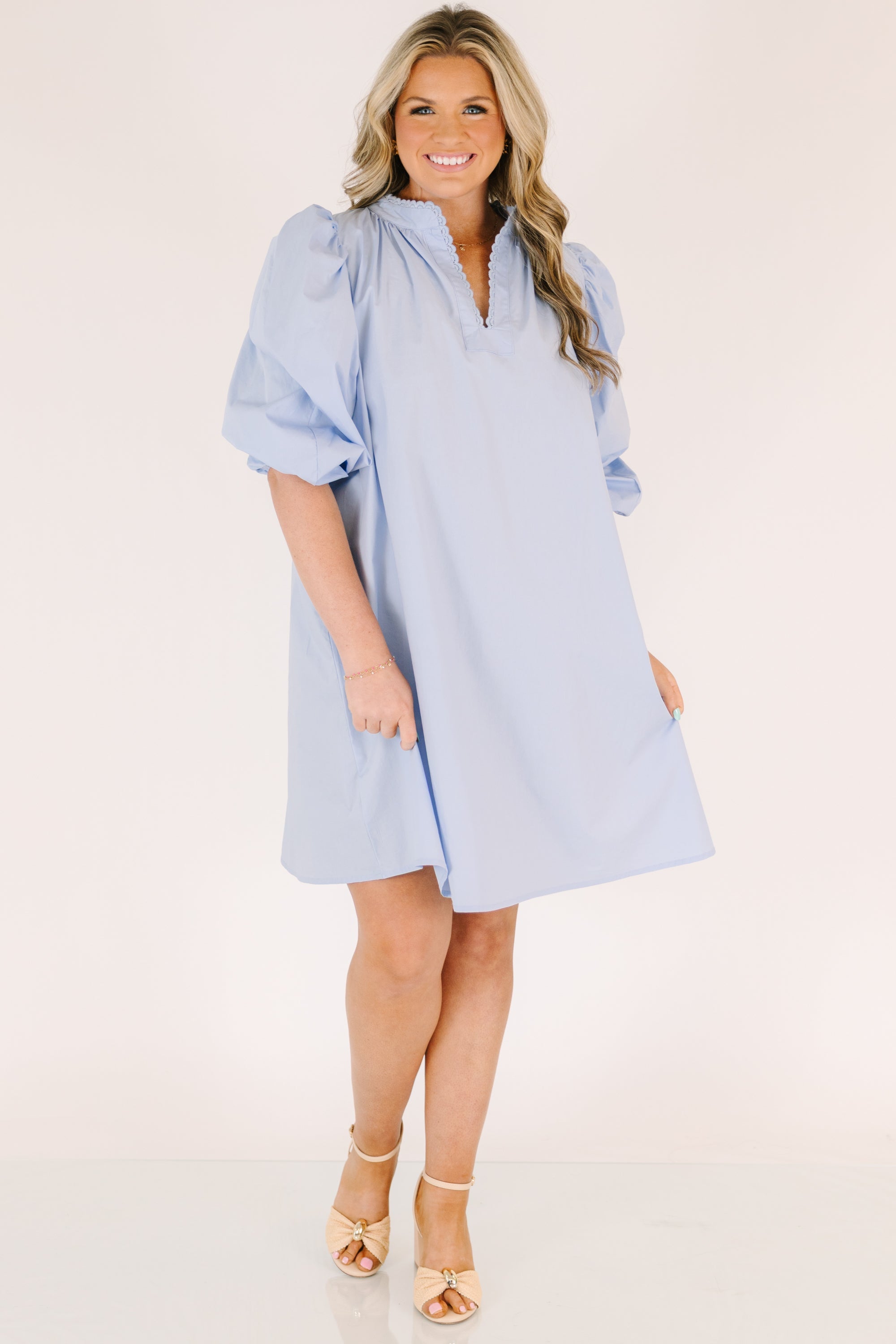 Chic Charm Dress, Light Blue