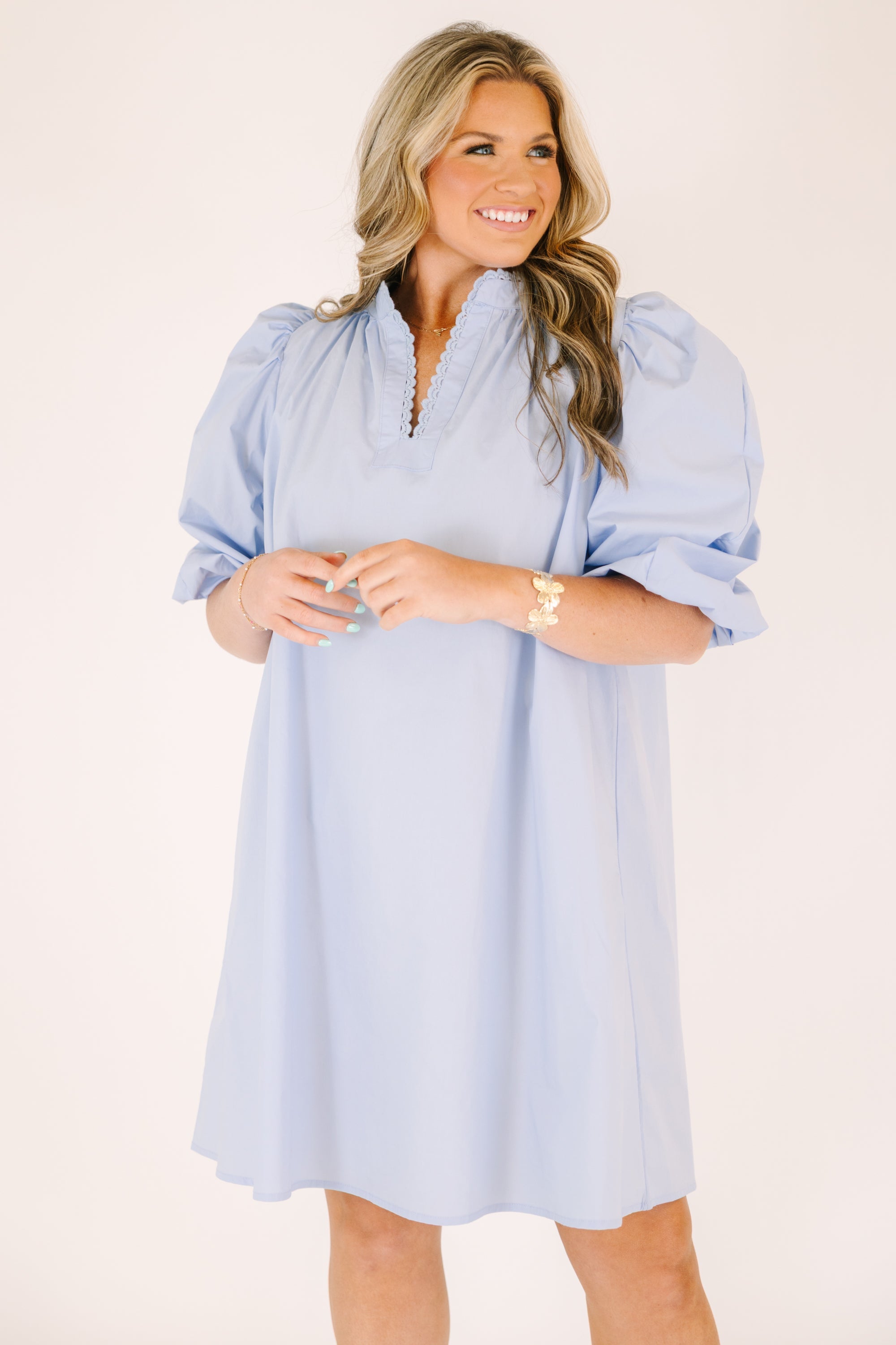 Chic Charm Dress, Light Blue