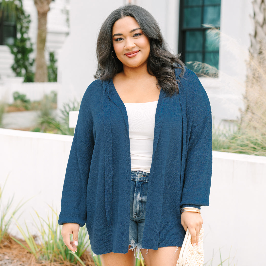 Chill With Me Cardigan, Navy