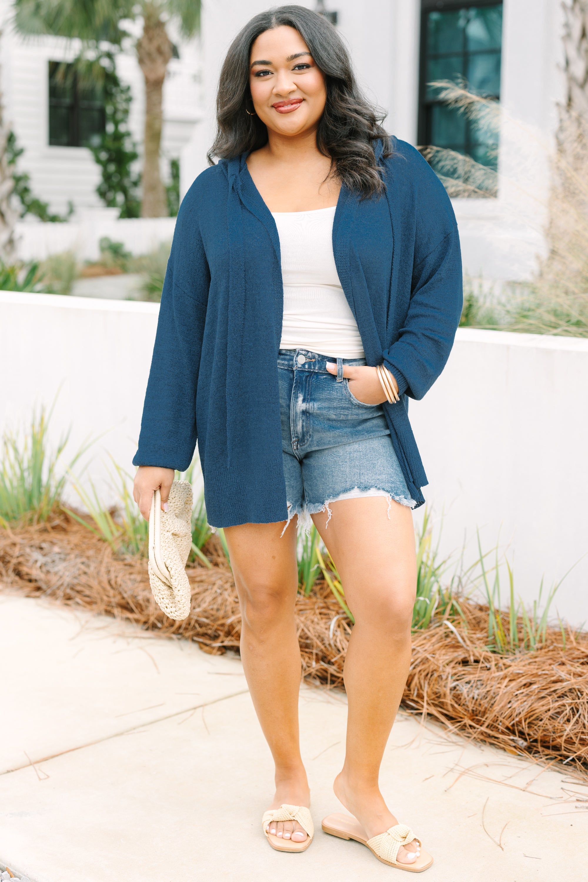 Chill With Me Cardigan, Navy