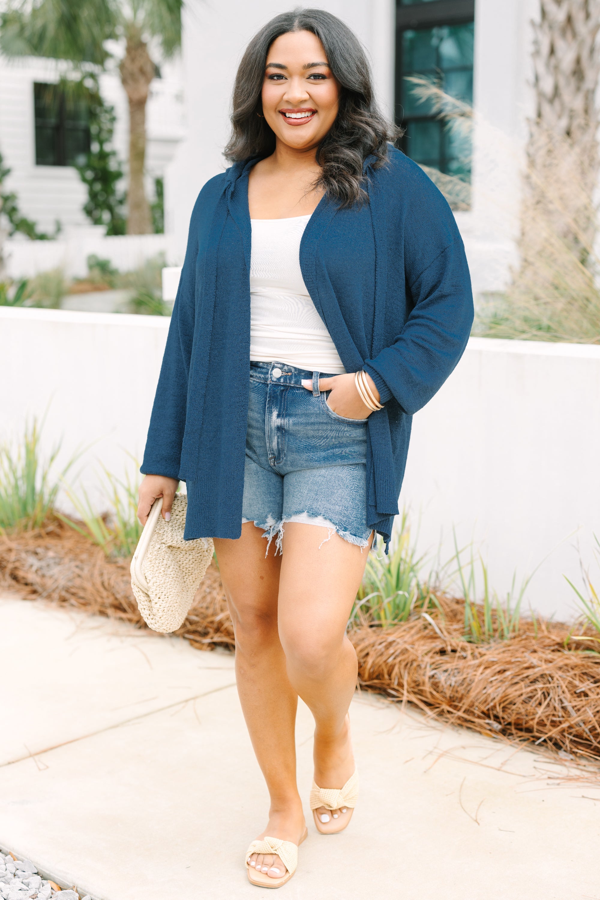 Chill With Me Cardigan, Navy