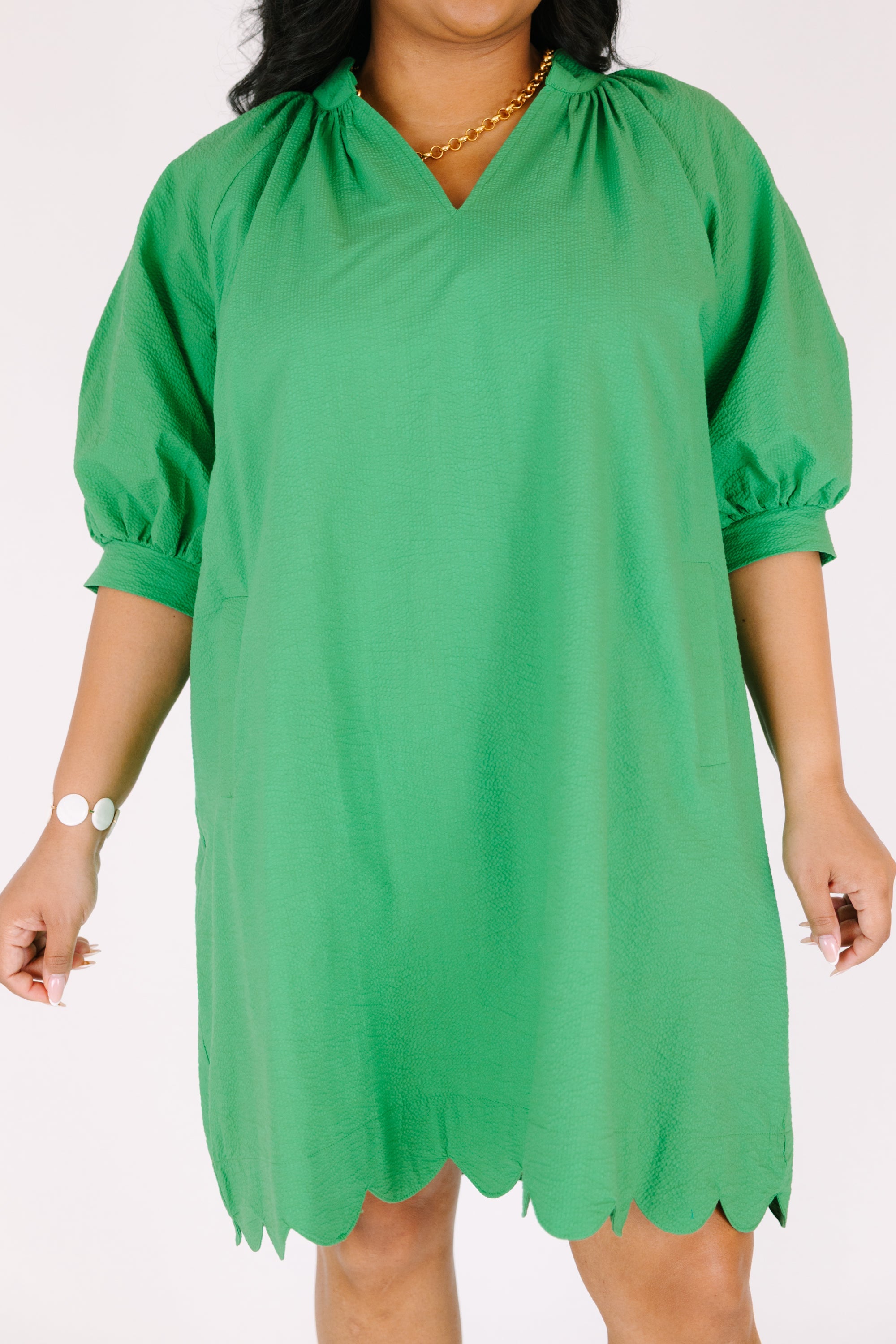 Circle Back Dress, Kelly Green