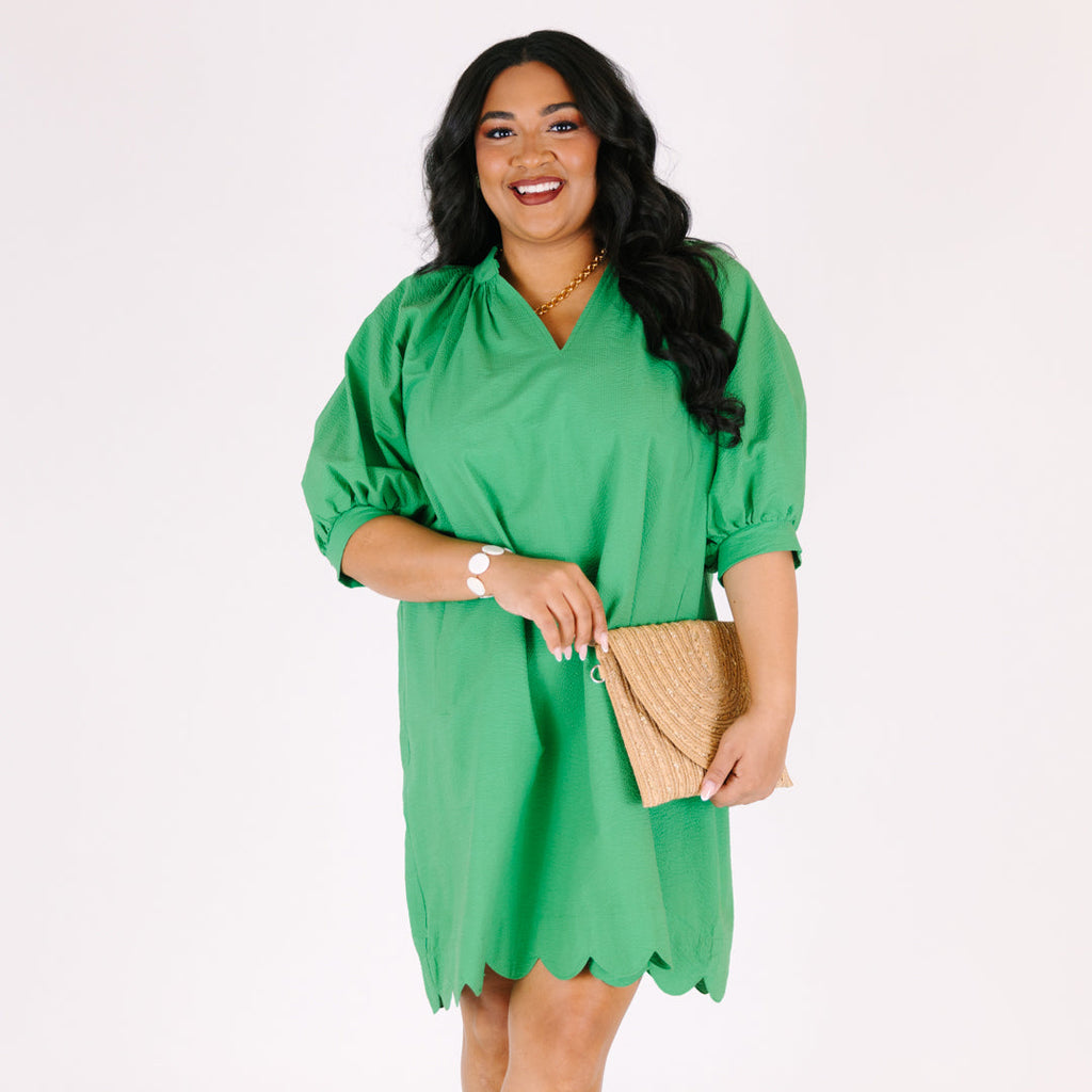 Circle Back Dress, Kelly Green