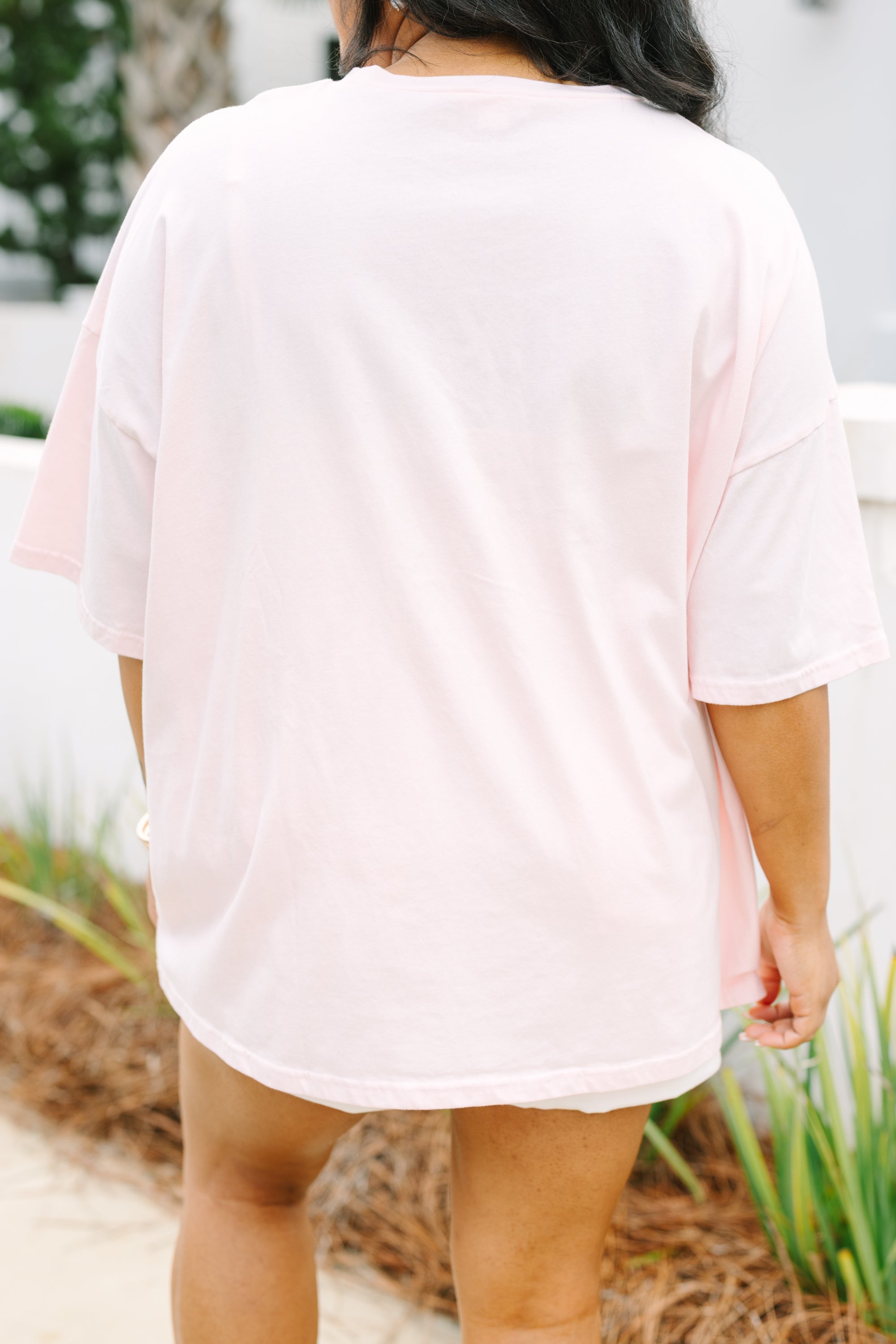 Coastal Girl Boyfriend Tee, Cream Pink