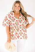 Coastal Love Top, Red Floral