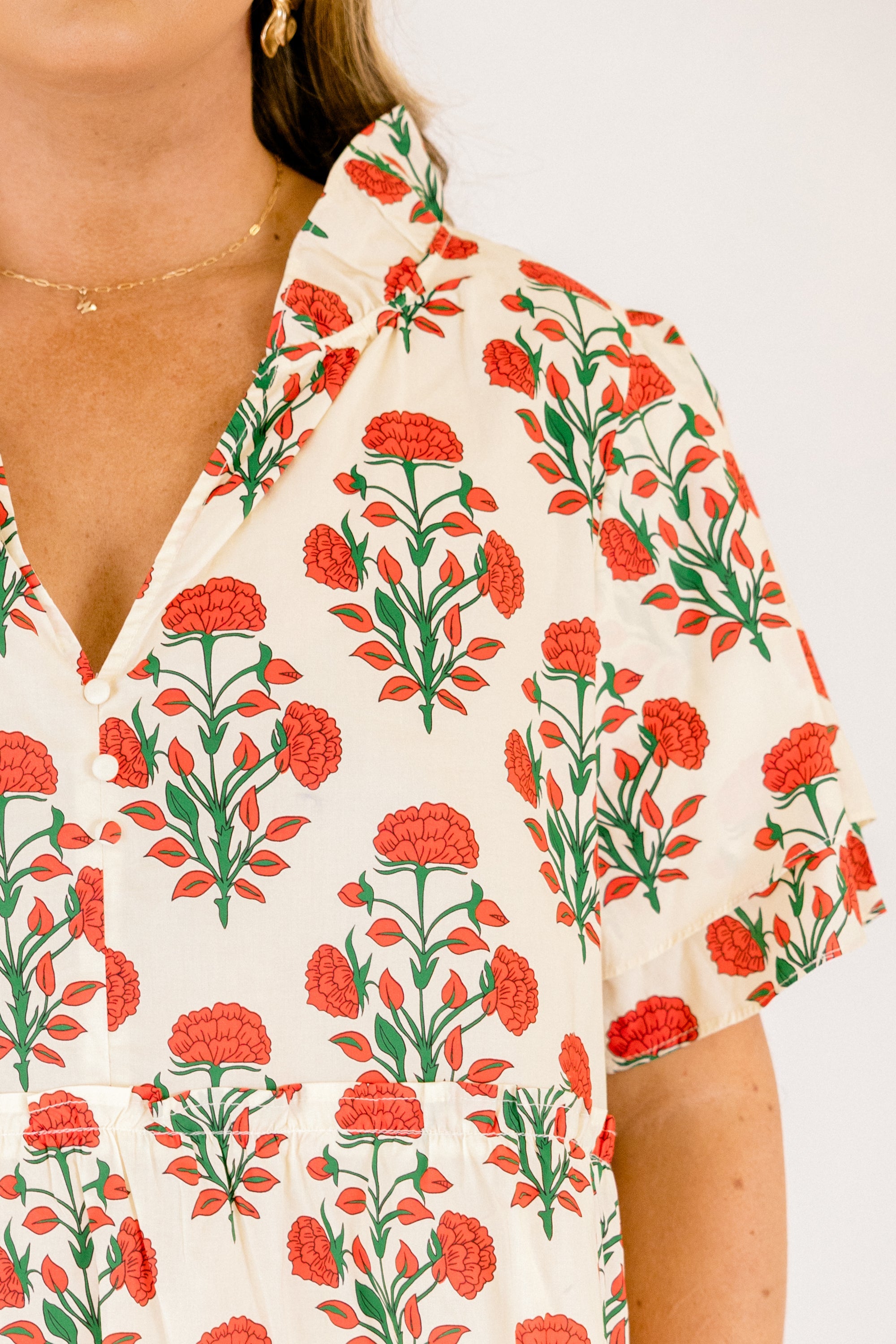 Coastal Love Top, Red Floral
