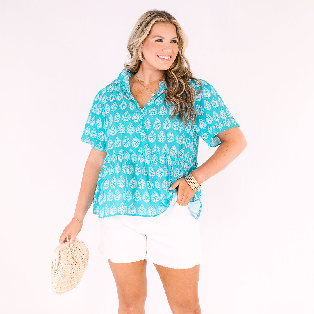 Coastal Love Top, Teal