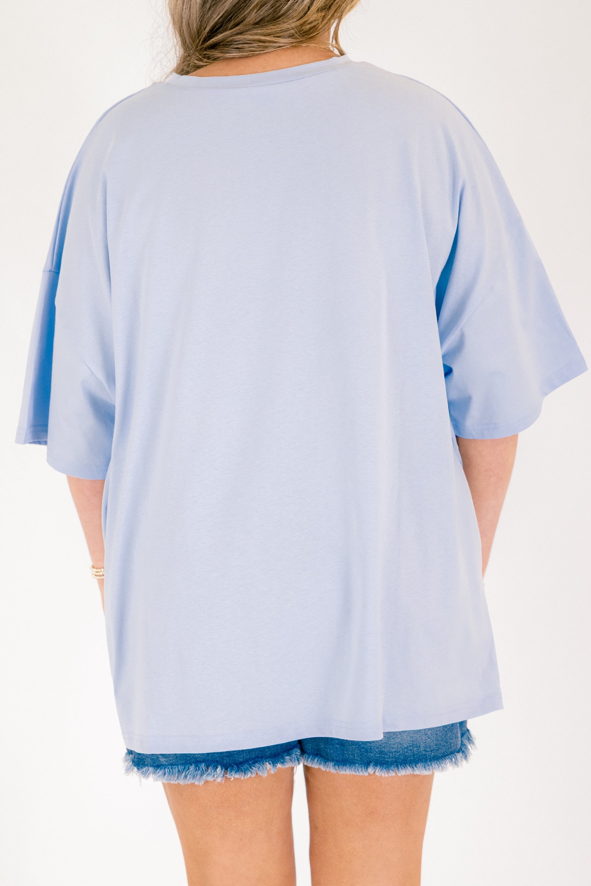 Coffee in the Sun Boyfriend Tee, Ash Blue