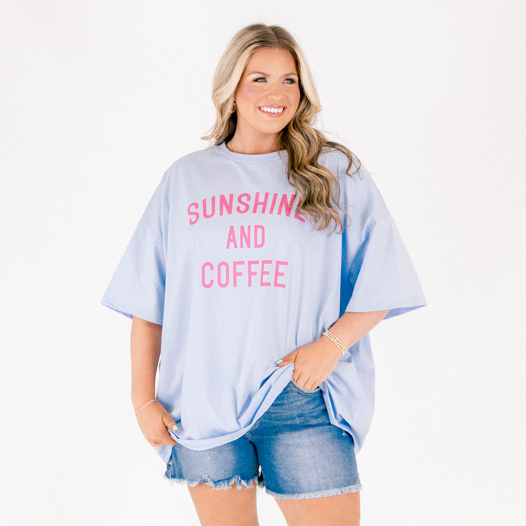 Coffee in the Sun Boyfriend Tee, Ash Blue