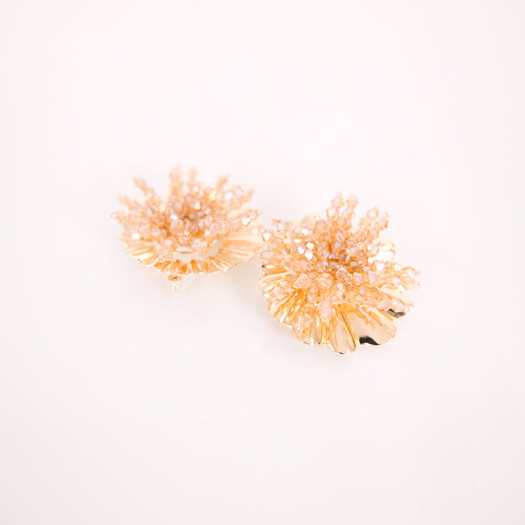 Coming Up Roses Earrings, Gold