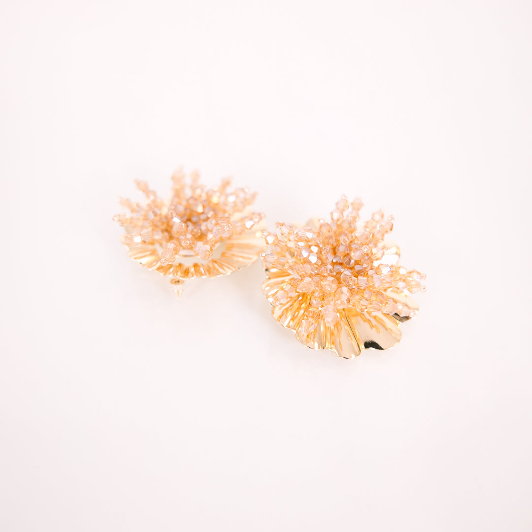 Coming Up Roses Earrings, Gold